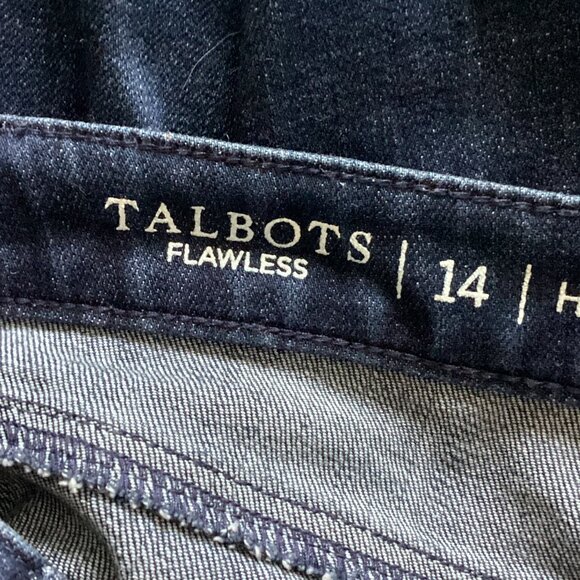 Talbots Women's Flawless High Waist Modern Ankle Blue Jeans Size 14 Straight Leg - Picture 7 of 9